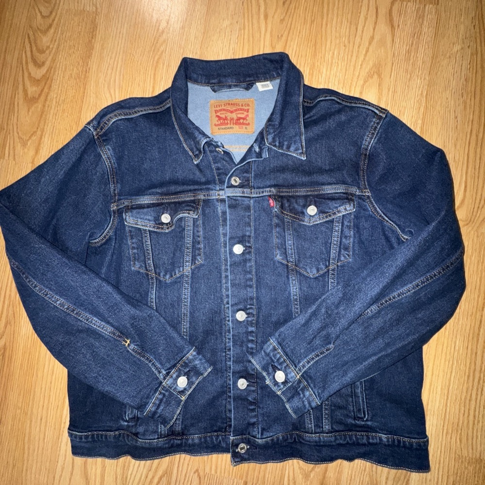 Levis Trucker Jacket Mens XL Blue Denim Classic Jean Button Up New